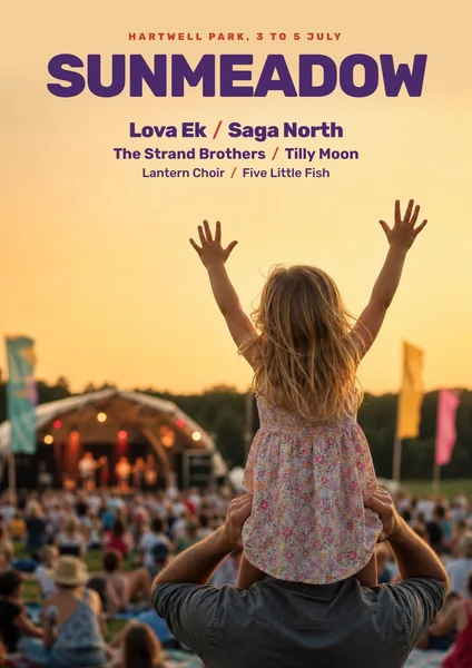 Example campaign, festival: Sunmeadow family festival, Print (A series)
