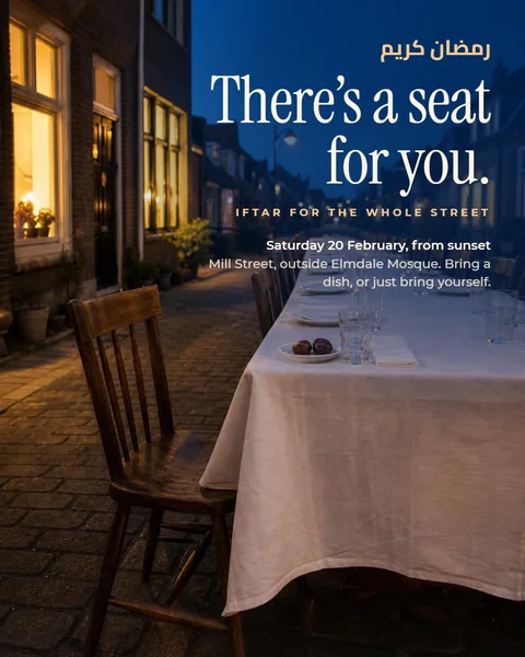 Example campaign, community iftar: Iftar for the whole street, Portrait post