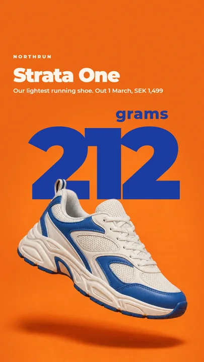 Example campaign, sportswear: Strata One by Northrun, 212 grams, Story